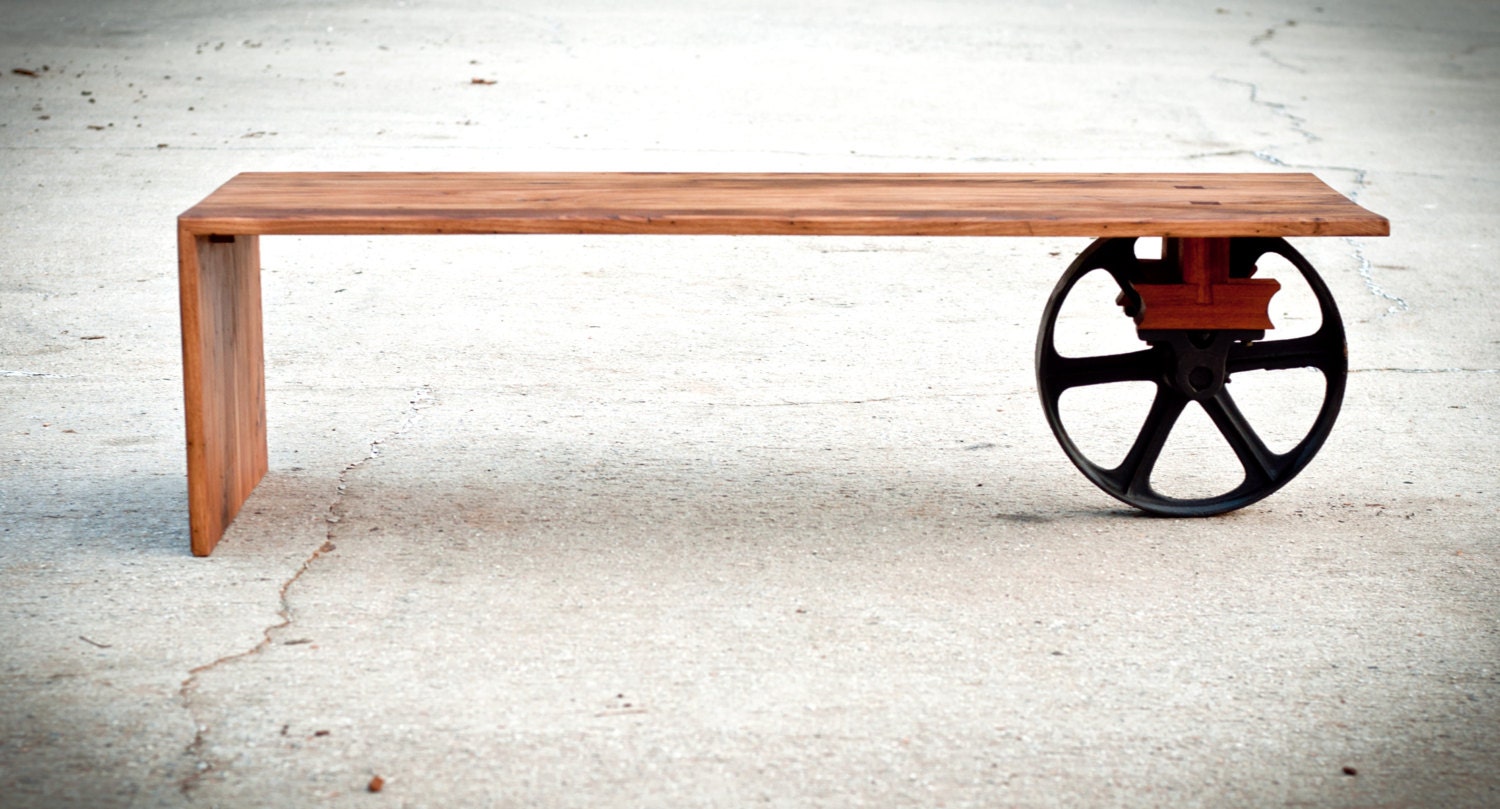 Wheeled Waterfall Coffee Table - Custom Furniture