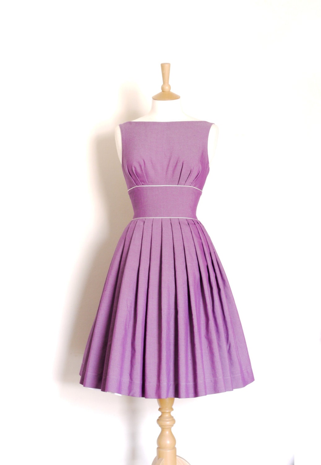 Lilac Vintage Cotton Tiffany Prom Dress - made by Dig For Victory