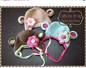 ON SALE Monkey Hat Crochet Pattern - AMELIA & George - 119