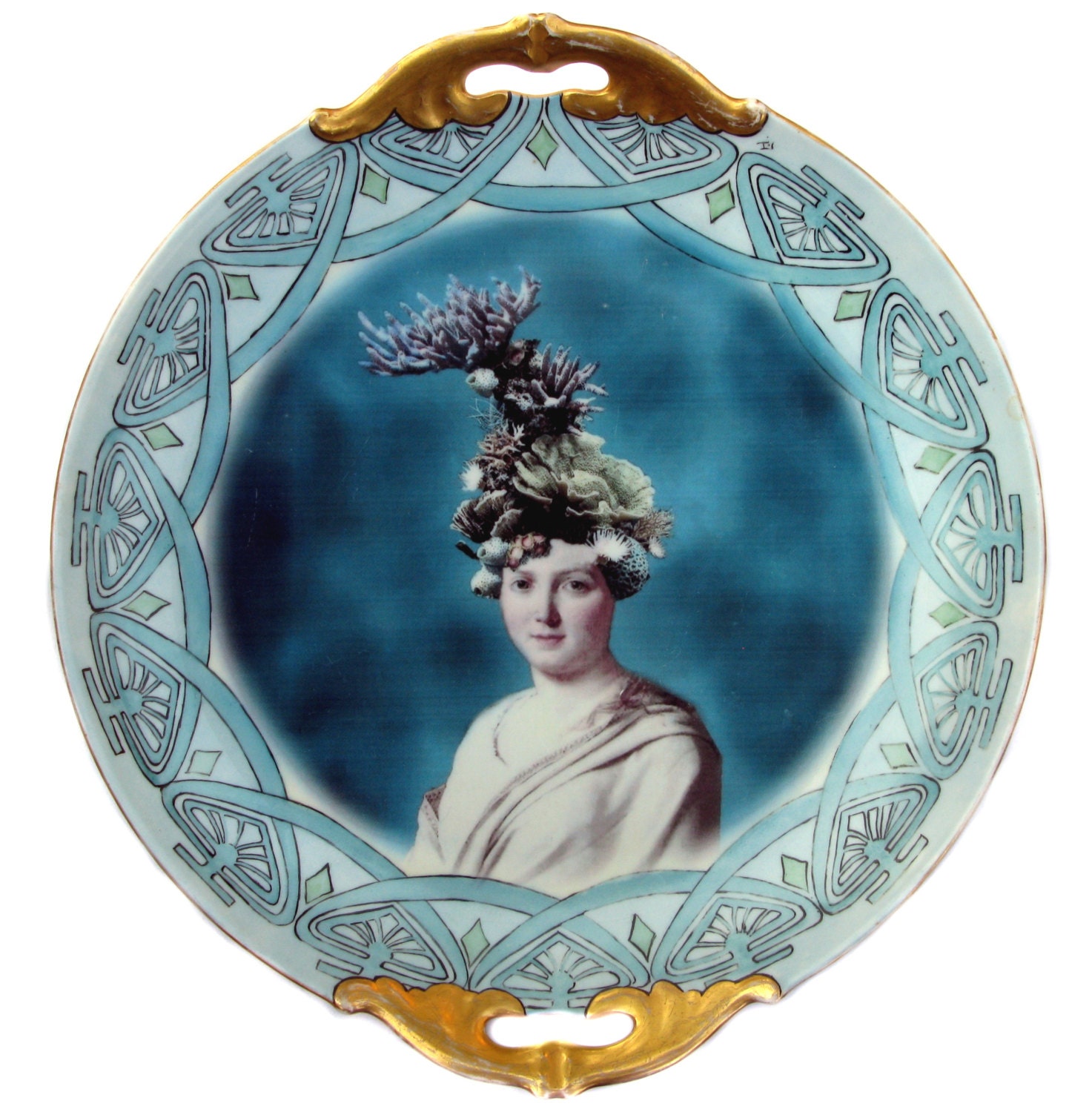 Portrait of Coral - Altered Antique Plate 10"