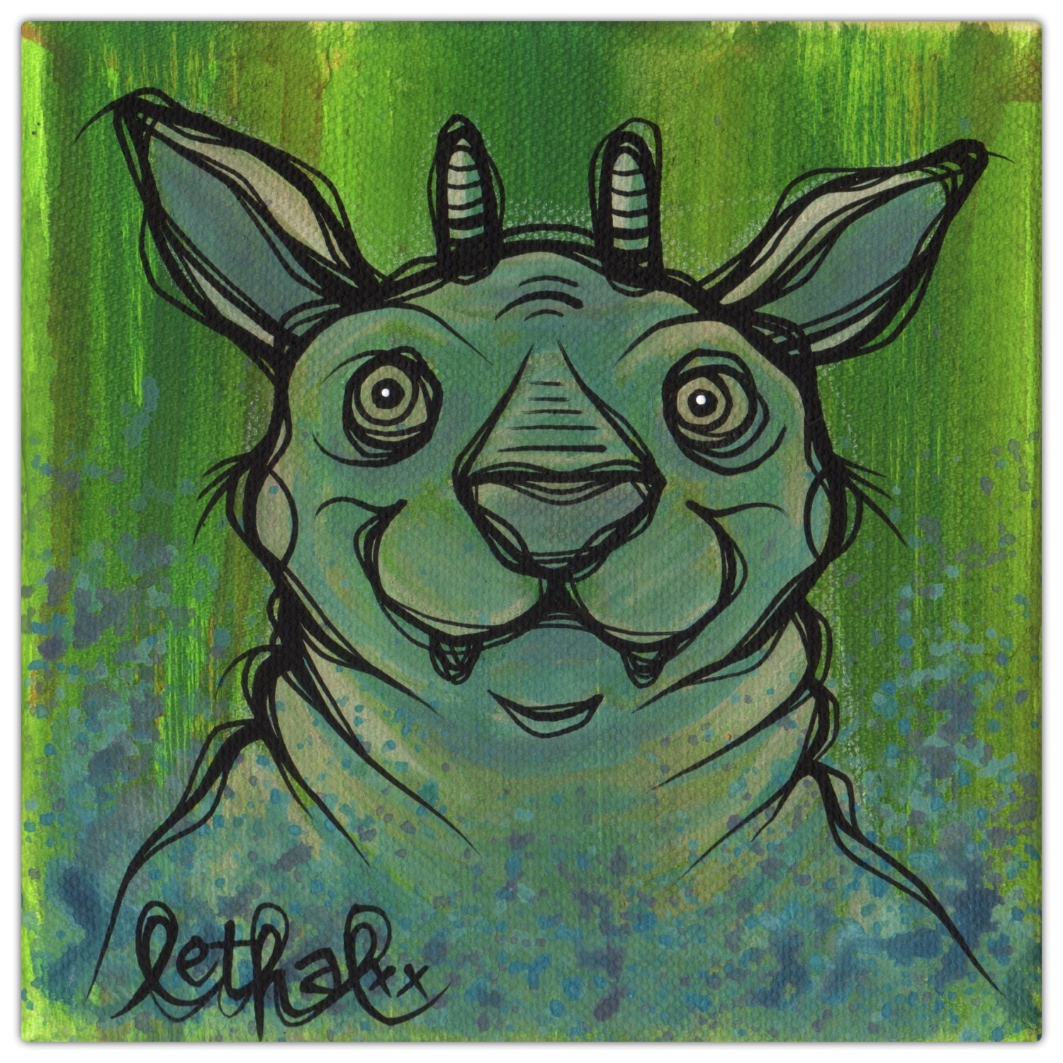Kitten Pillar - Original Acrylic Painting on Canvas
