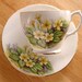 Teacup Candle - Vintage Clarence Yellow Flowers Pattern Fine Bone China Soy Wax Tea Cup Candle - your choice scent