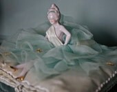 Antique French satin ringbearer's pillow