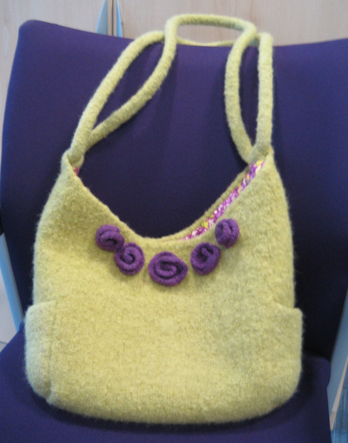Hollyhocks & Roses Felted Bag PDF Knitting Pattern