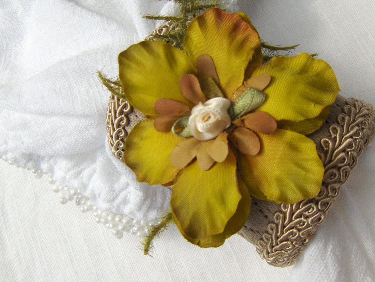 Floral Napkin Rings Flower Designer Napkin Ring Cuffs Quilted