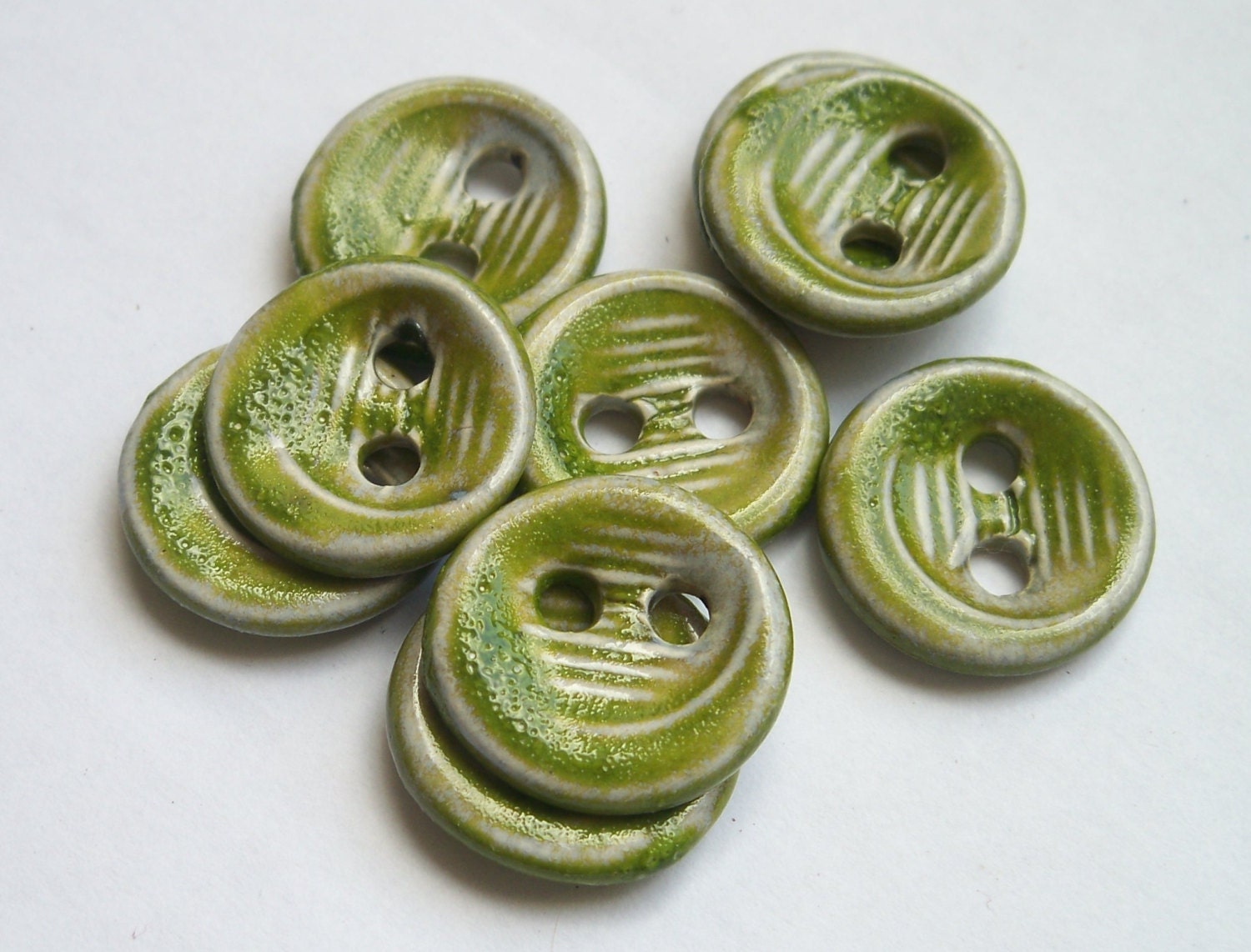 Lime Green Ceramic Buttons