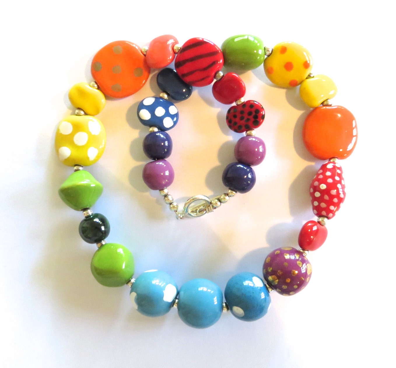 Beaded Necklace, Kazuri Beads,  Fair Trade, Ceramic Jewellery