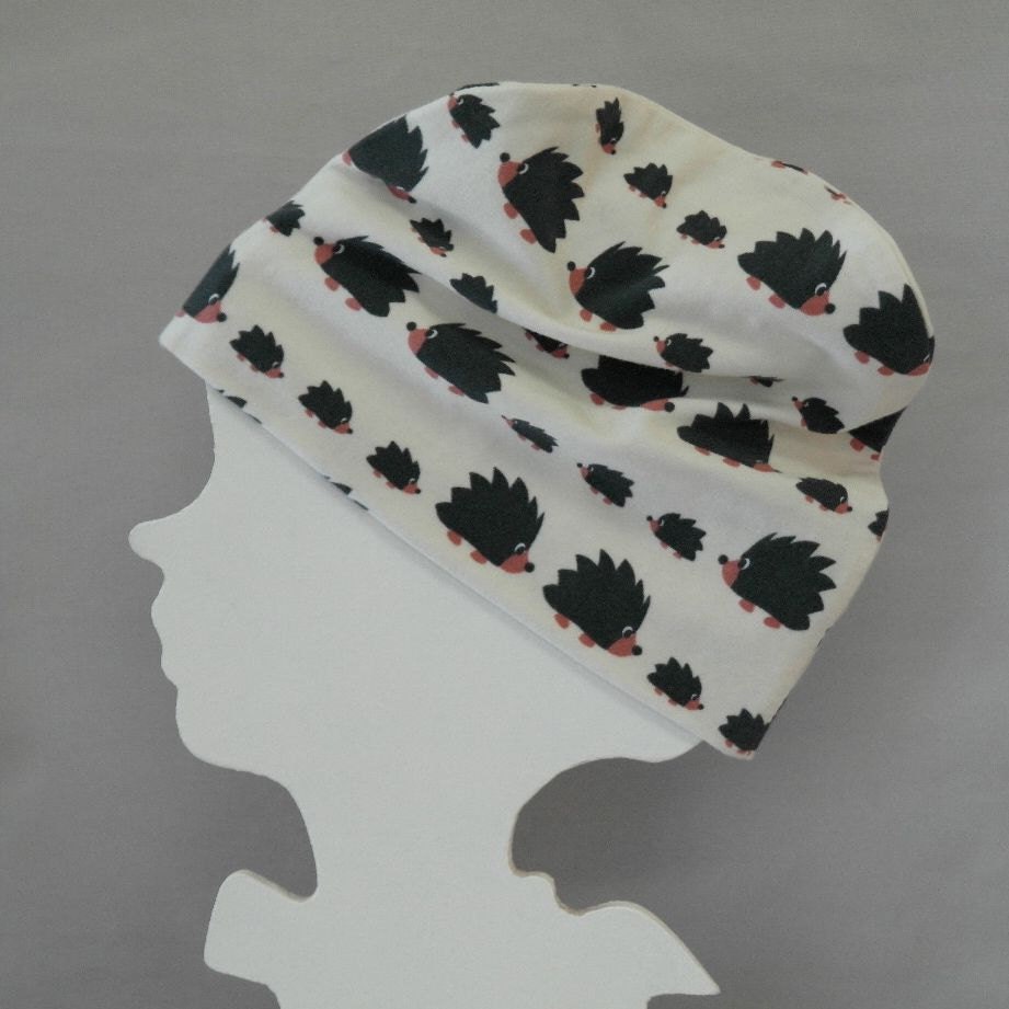 Beanie Hat with hedgehog print