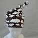 Top Knot Beanie White Clouds