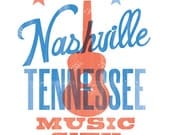 NASHVILLE MUSIC CITY Print - 8x10
