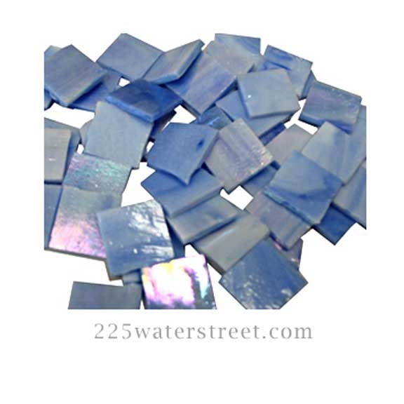 50 3/4" Iridescent Blue Stained Glass Tiles for Mosaic Tile