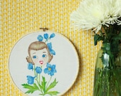 Vintage Tea Towel Hoop Wall Art