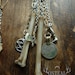 Badb - goddess, bone earrings with axe charm
