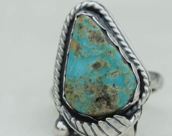Southwest Turquoise Statement Ring size 8