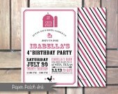 Pink Barn Birthday Invitation - Printable 5x7 - Girl - Farm