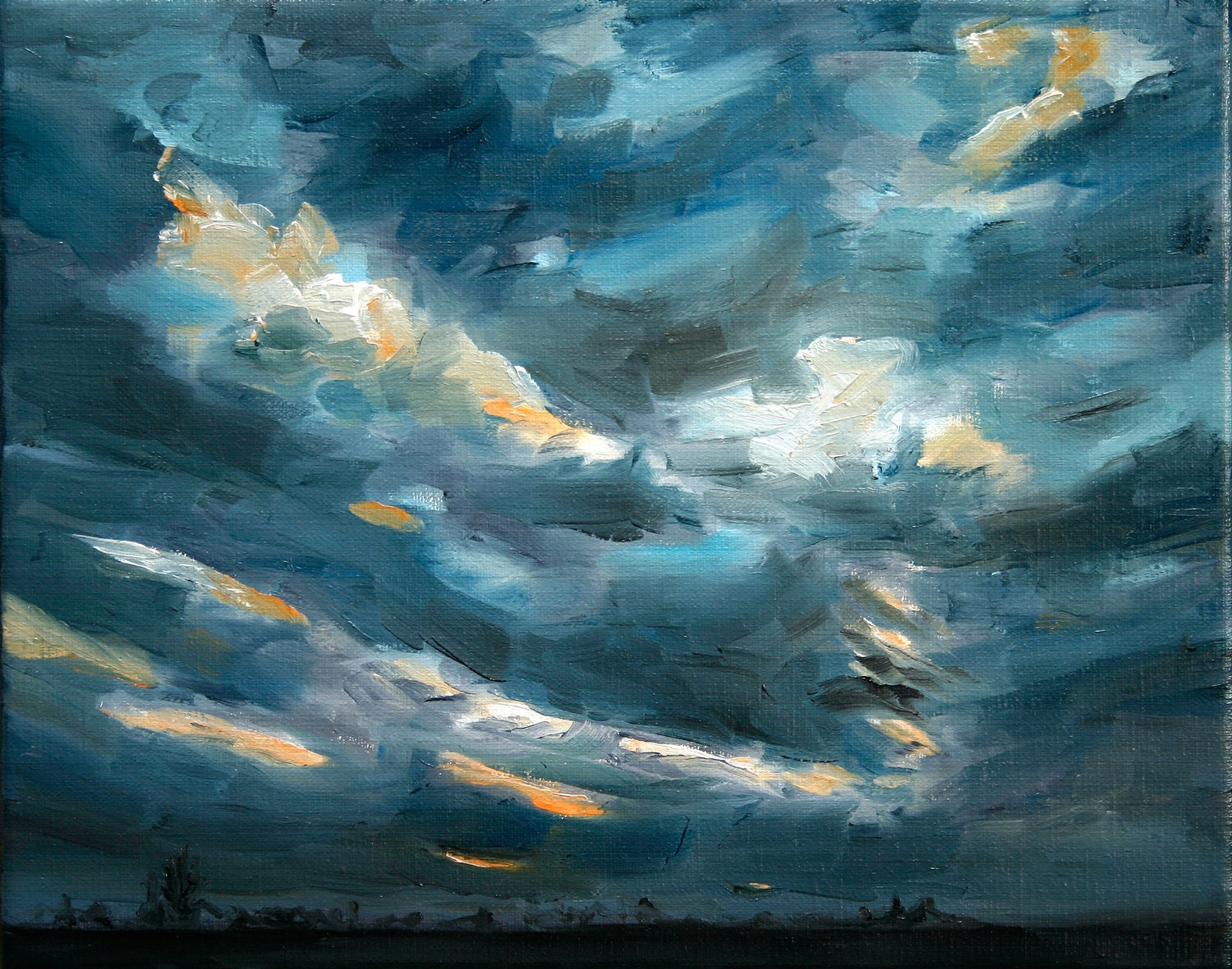 Sky original oil painting Netherlands oil painting 30 x 40 cm