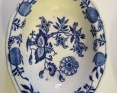 Antique Meissen BWM Co. Blue Onion Oval Bowl