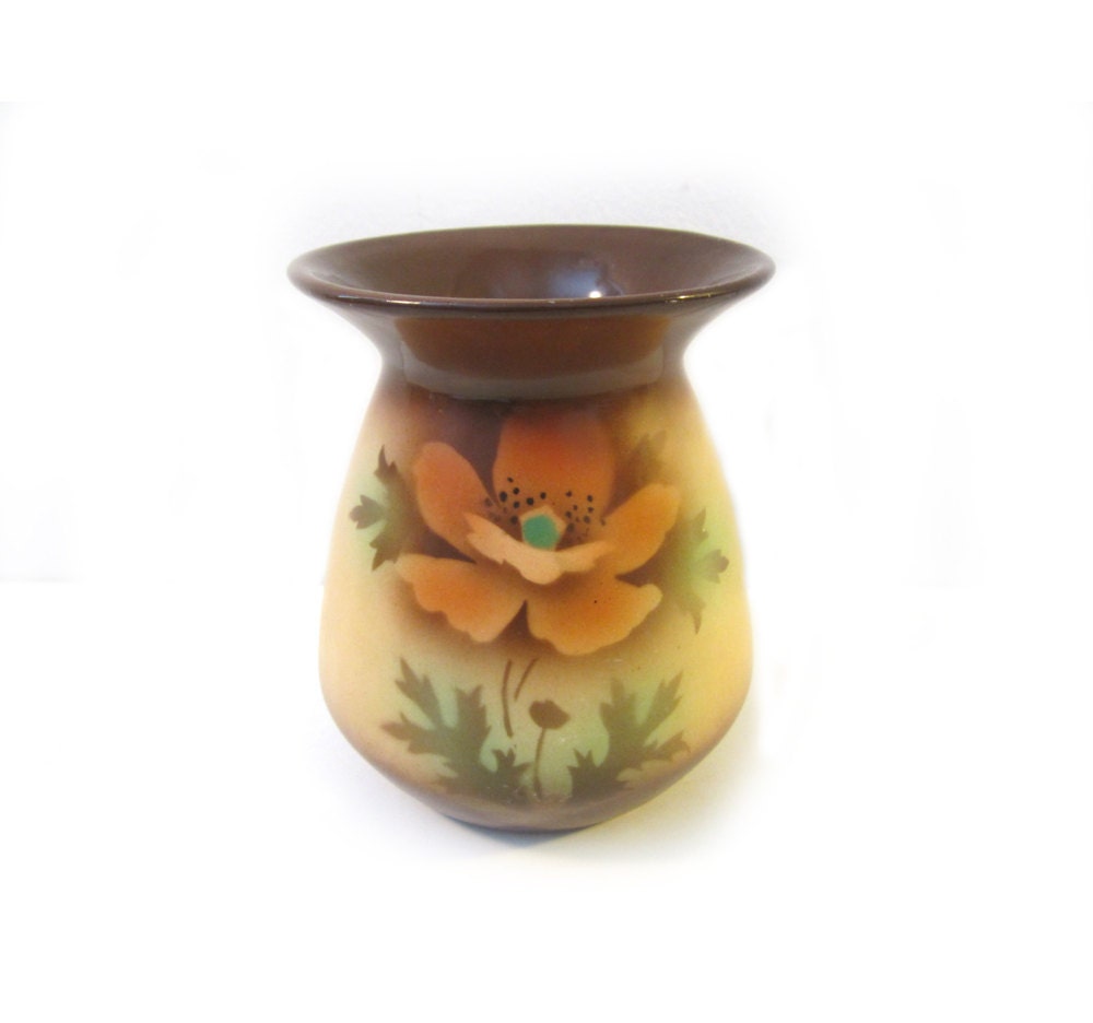 Vintage Mini Vase  Made in Czechoslovakia  Poppy