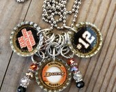 Custom Sports Photo - 3 Charm Bottle Cap Necklace