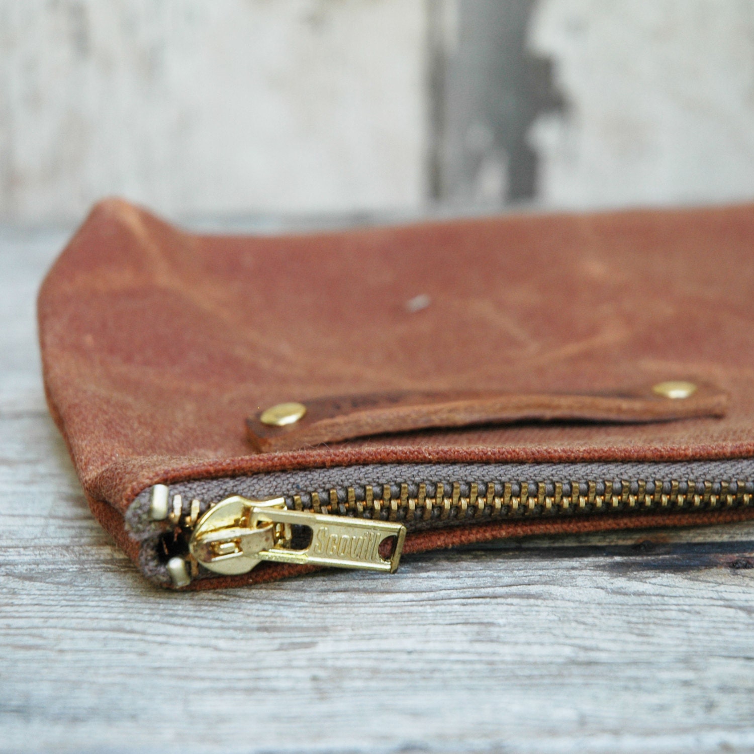 Waxed Canvas Pouch: Spice.