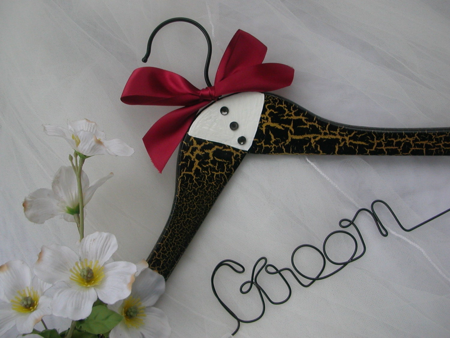 ANTIQUE TUXEDO Hanger for the GROOM... Personalized  Wedding Hanger, Custom hanger, , Groom coat hanger.