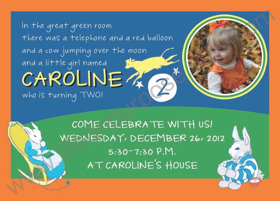 Goodnight Moon Birthday Invitation