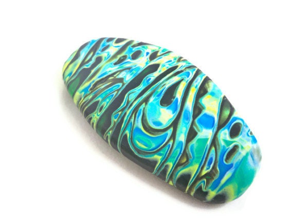 Large barrette colorful and unique polymer clay hair accessory