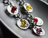 Personalized Bracelet, Hand Stamped Jewelry, Custom Bracelet, Mom, Mommy, Mother, Birthstone
