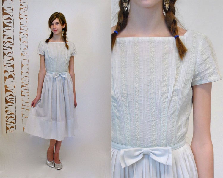 50s Cotton Lace Dress  //  Mint Green Dress  //  THE PISTACHIO
