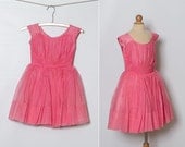 vintage 1950s girl's pink party dress