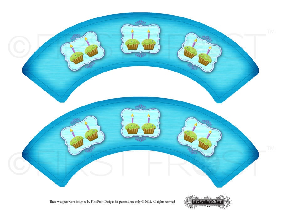 Twins First Birthday Party Printable Cupcake Wrappers - Cupcake, twins Il_170x135