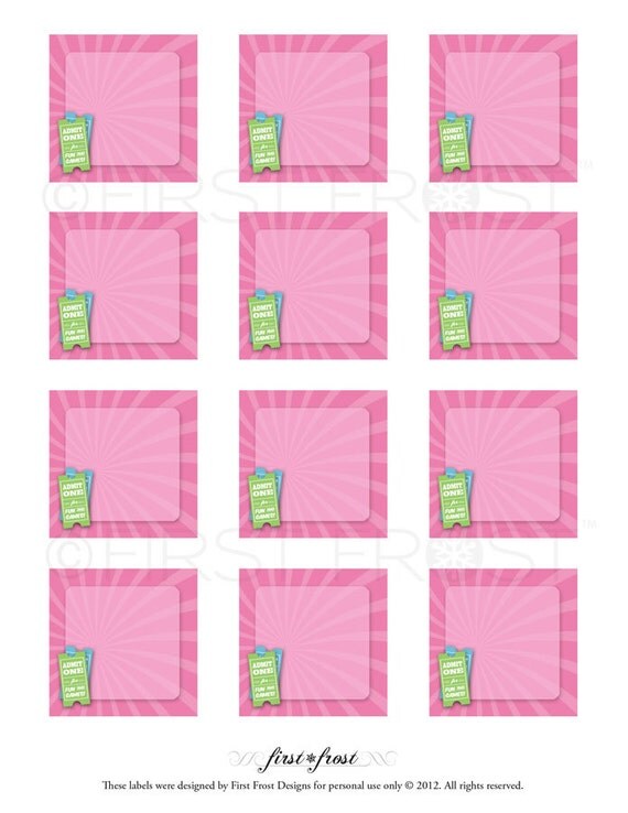 Kids Birthday Ticket Printable Gift Tags Cupcake Food Toppers Il_570xn