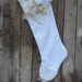 Shabby Chic White and Ecru Christmas Stocking