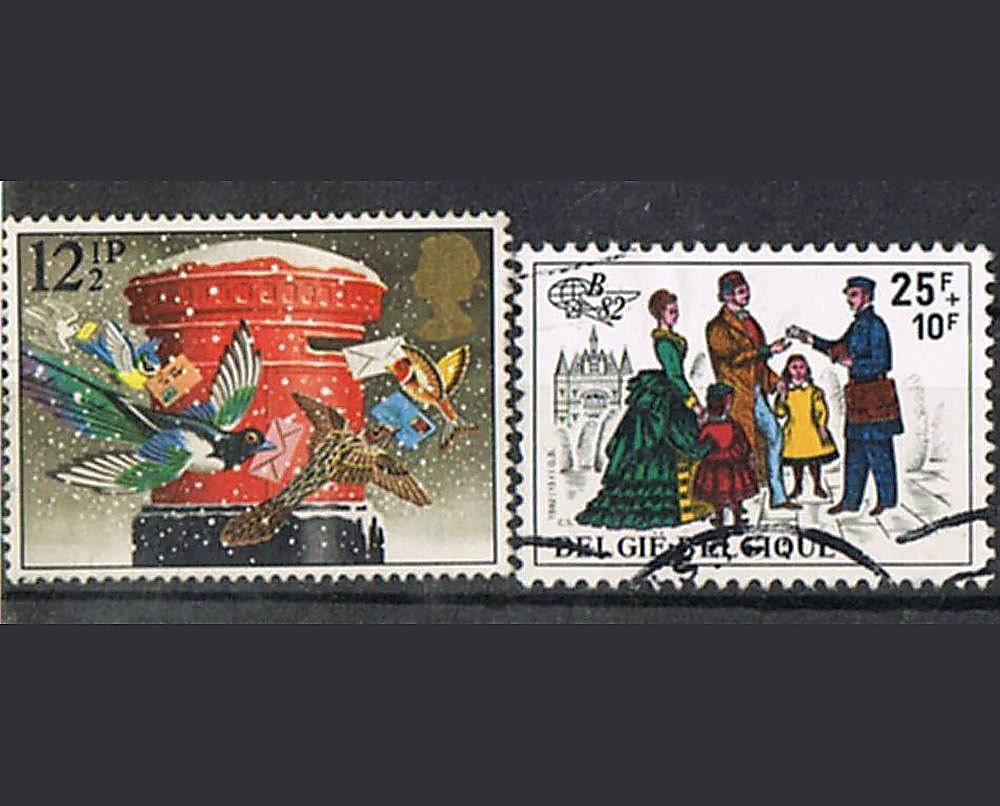 38 Vintage Postage Stamps - Postman - Post