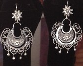 Mazahua Flower and Filigree Traditional Earrings