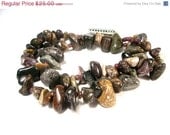 on sale Chunky Gemstone Necklace - One of a Kind Bohemian Jewelry - Woodland Rustic - Earthy - 25 and Under - EARTHA