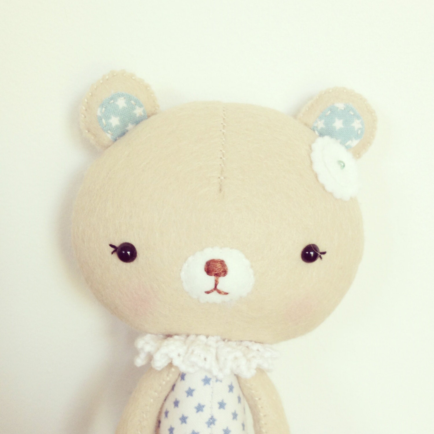 kawaii bear - bear plush - handmade felt bear