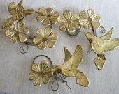 3 Hummingbird Brass Wall Hangings