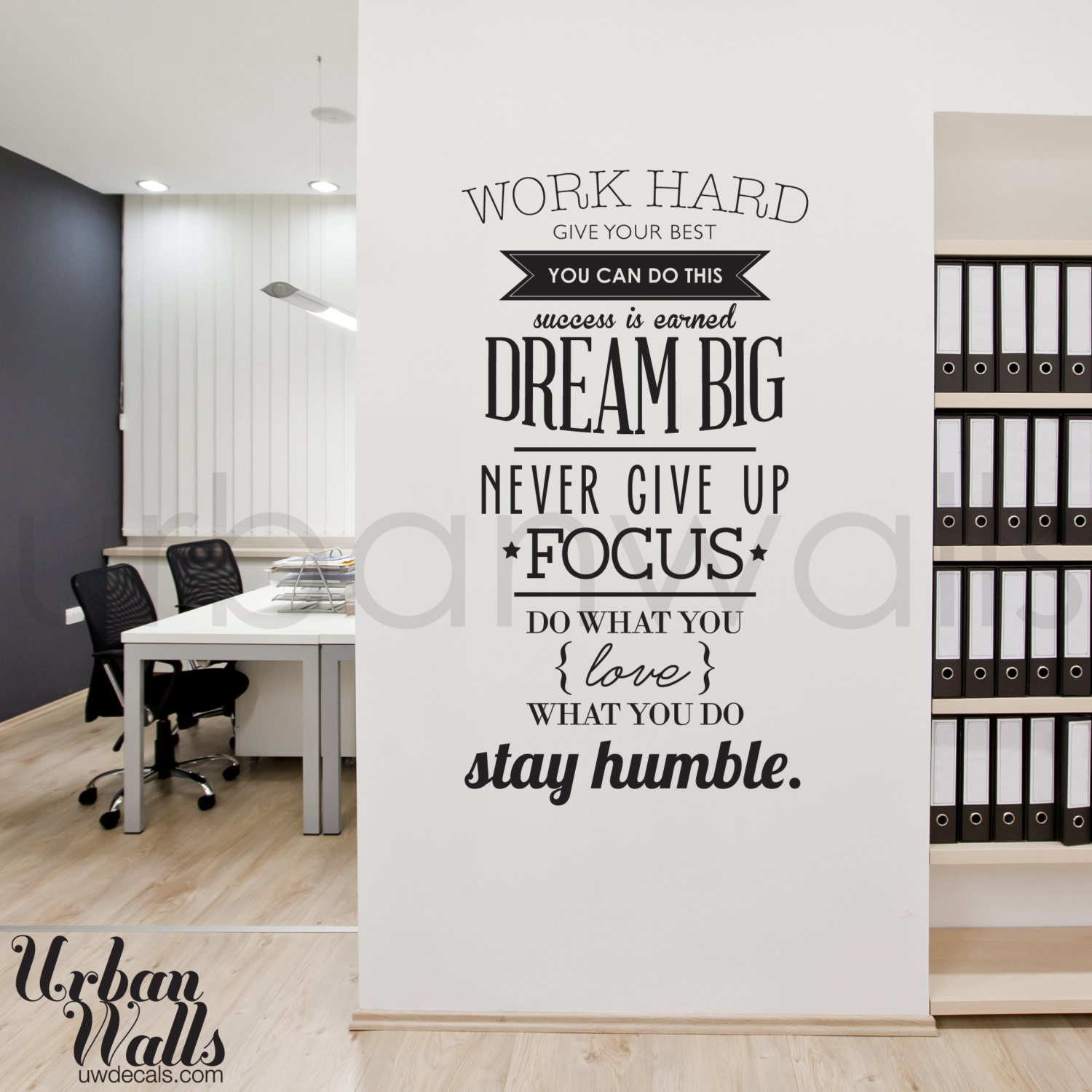 Vinyl Wall Sticker Decal, Work Hard
