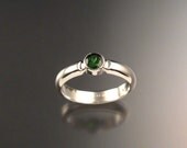 Natural Green Tourmaline ring Sterling Silver Made to order in your size