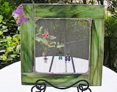 Sage Brown Wispy Earring Holder with Purple Butterfly and Silver plated embellishments