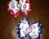 Texas Rangers Pinwheel Bow