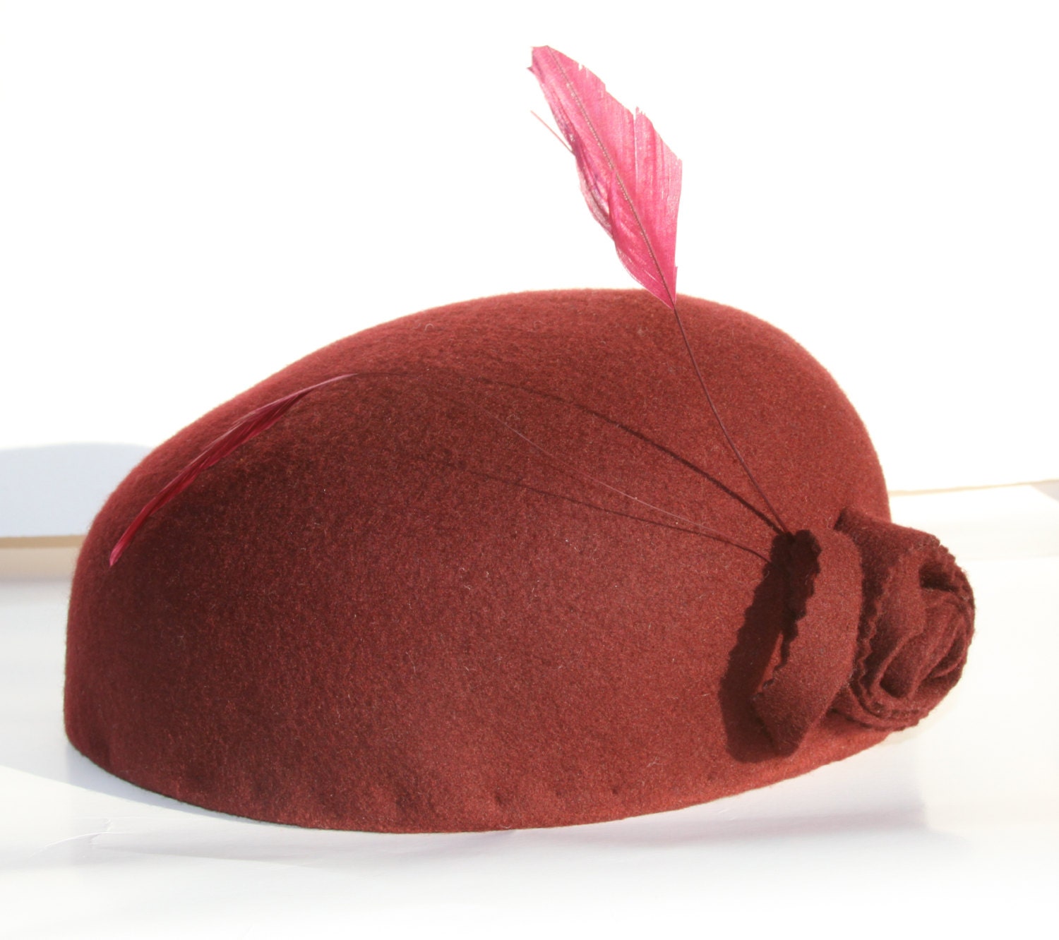 oxblood claret garnet  beret  hand blocked women hat luxe millinery