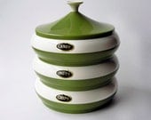 Mid Century Snack Stacked Server Avacado Green Retro