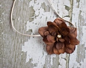 brown flower newborn headband