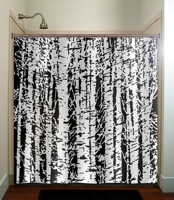 Big W Shower Curtain Birch Tree Wallpaper