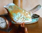 Cute Rusty Bird statue, turquoise, Blue, Green, Rust