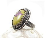 Gemstone ring , metalwork silver ring , sterling jewelry , metalwork fine jewelry , adjustable ring , vintage style ring