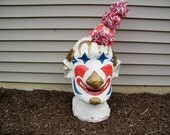 Scary Clown  / Paper Mache Clown Mask / Clown Head