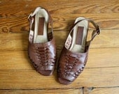 Vintage Chocolate Brown Leather Shoes Size 5
